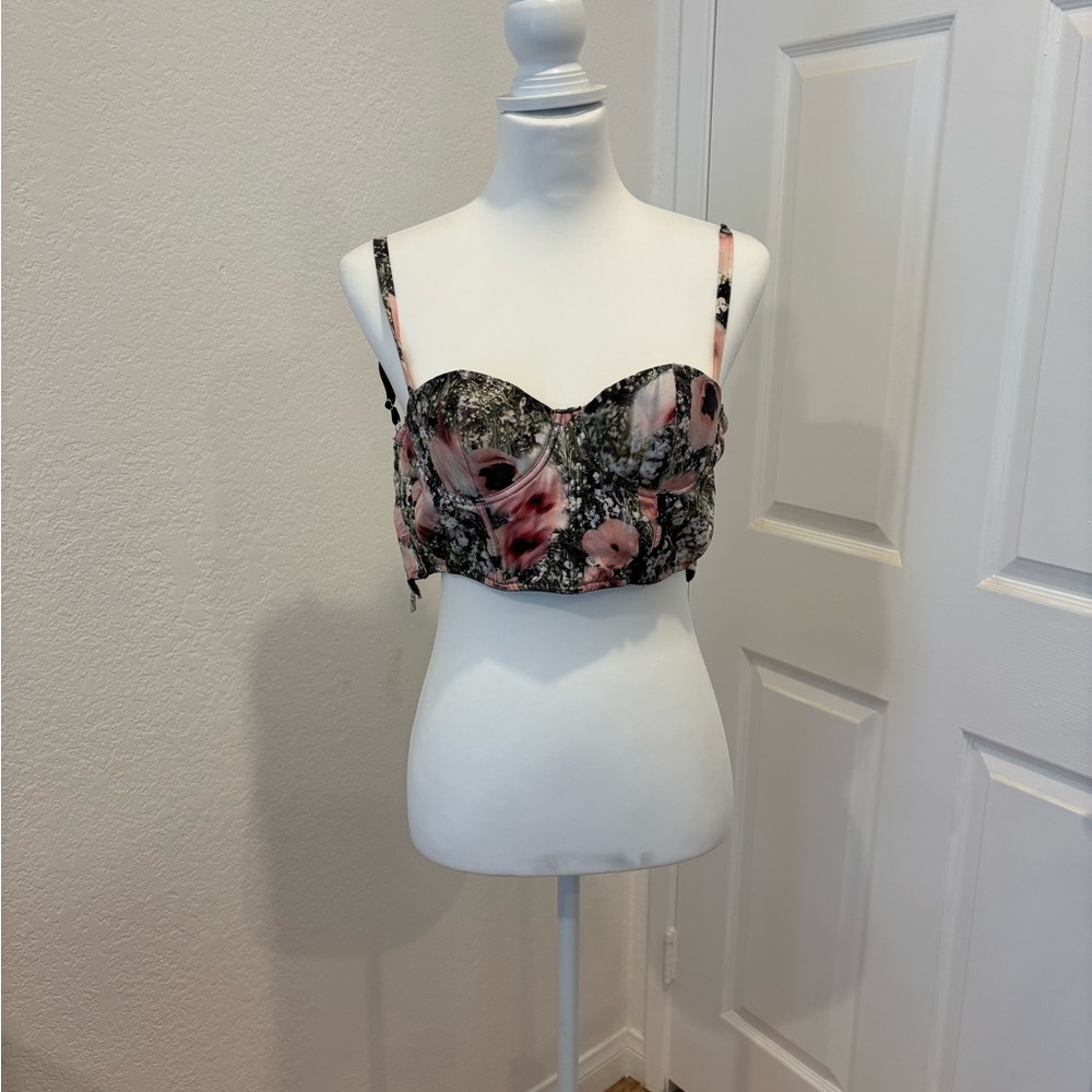 Fleur du Mal Pink and Black corset